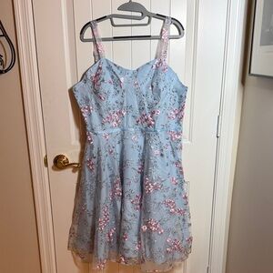 Floral Blue and Pink Women’s Dress